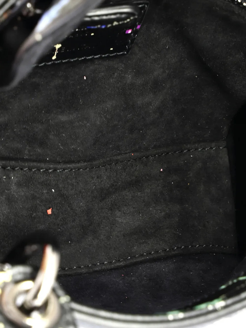Christian Dior Pre Owned Lady Dior Bag Limited Edition Pixel Zodiac Printed Calfskin Mini Shoulder Bag — Same as shown — Size One Size — Detail View