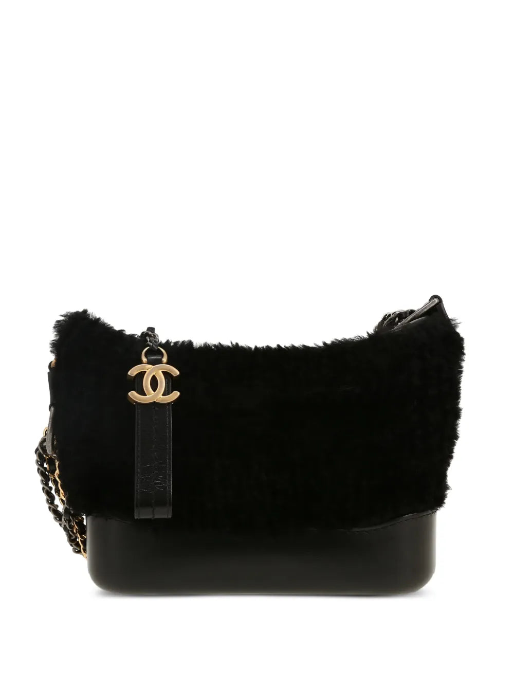 Chanel Pre Owned 2019 Small Gabrielle Fur Trim Shoulder Bag — Same as shown — Size One Size — Front View