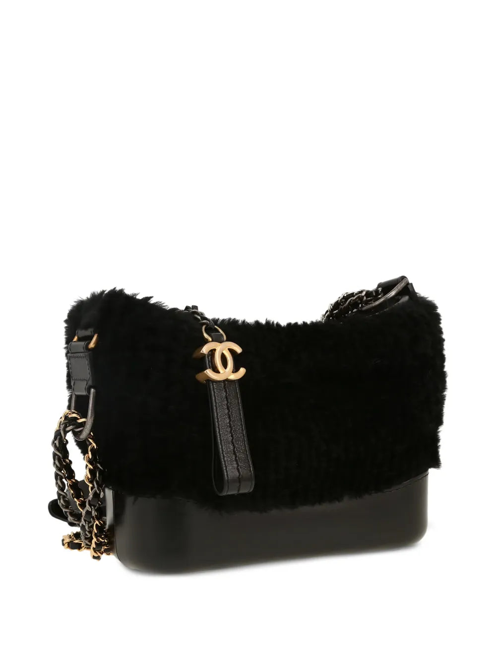 Chanel Pre Owned 2019 Small Gabrielle Fur Trim Shoulder Bag — Same as shown — Size One Size — Back View