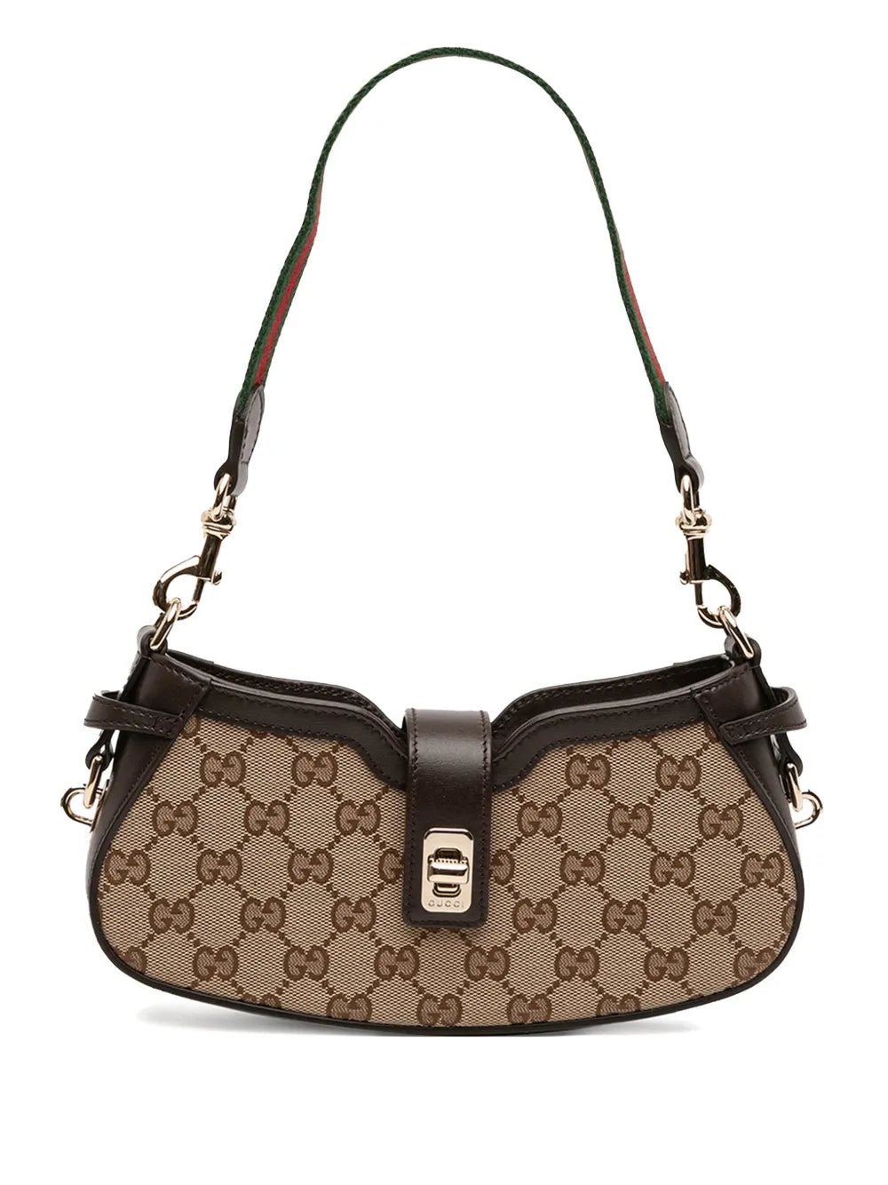 Gucci Pre Owned 2021 2025 Mini Gg Supreme Moon Side Web Shoulder Bag — Same as shown — Size One Size — Front View
