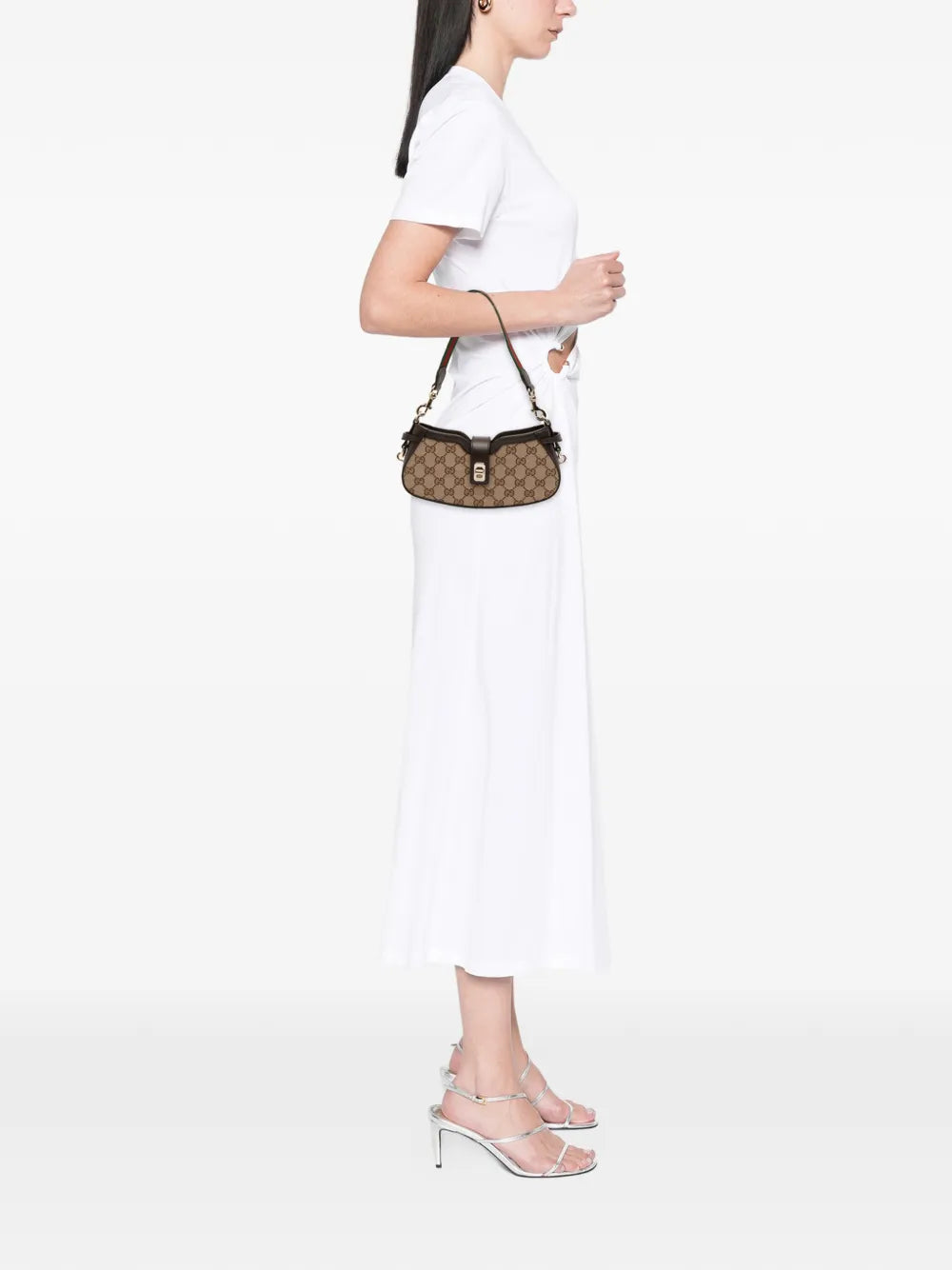 Gucci Pre Owned 2021 2025 Mini Gg Supreme Moon Side Web Shoulder Bag — Same as shown — Size One Size — Side View
