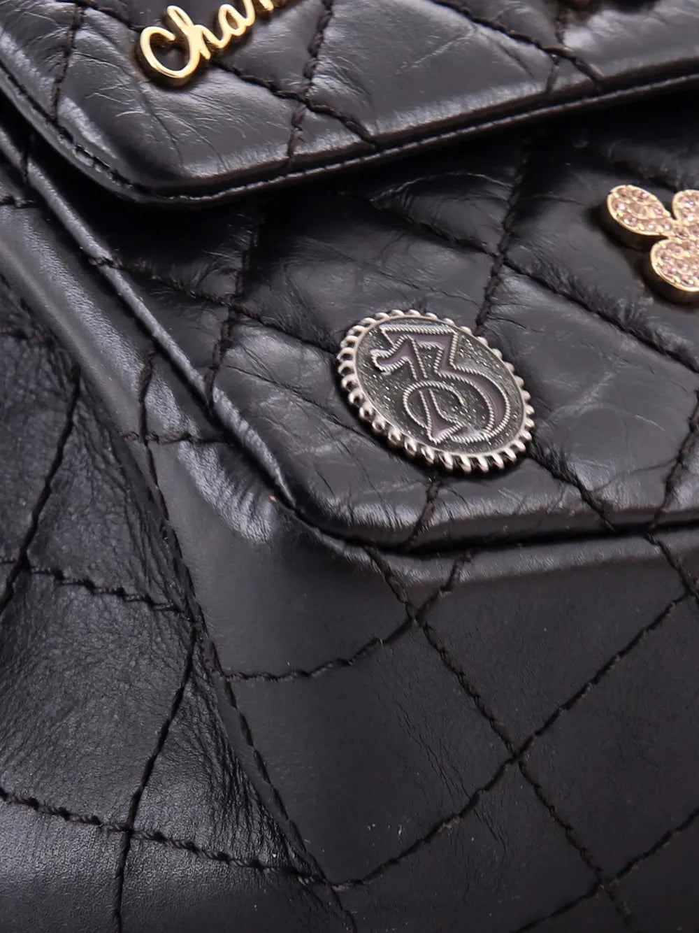 Chanel Pre Owned Lucky Charms Reissue 255 Flap Bag Quilted Aged Calfskin 225 Shoulder Bag — Same as shown — Size One Size — Detail View