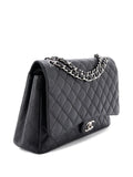 Chanel Pre Owned Classic Double Flap Bag Quilted Caviar Maxi Shoulder Bag — Same as shown — Size One Size — Front View