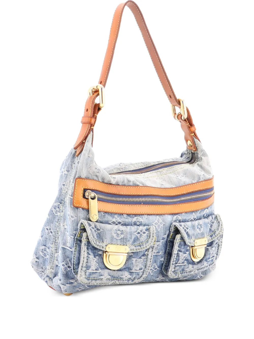 Louis Vuitton Pre Owned Baggy Handbag Denim Pm Hobo Bag — Same as shown — Size One Size — Front View