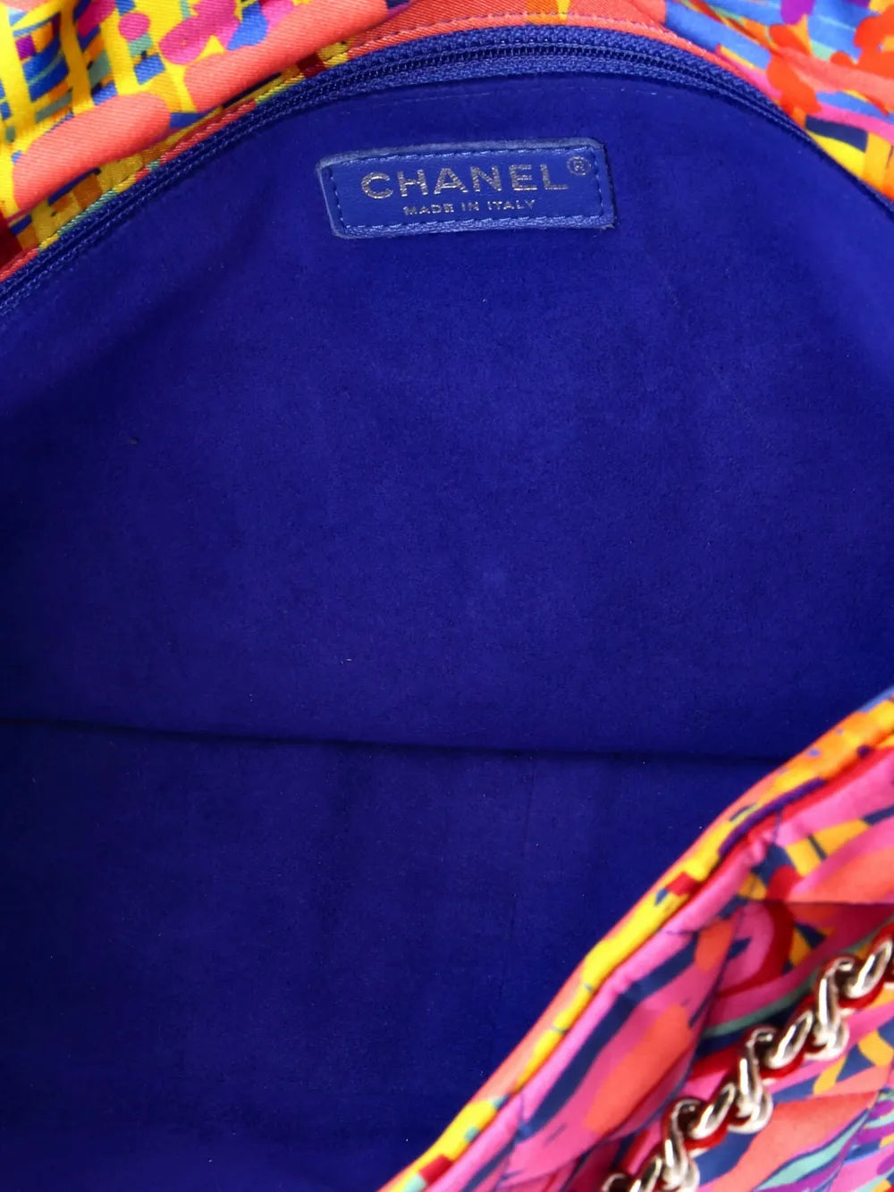 Chanel Pre Owned Chain Flap Bag Quilted Printed Foulard Medium Shoulder Bag — Same as shown — Size One Size — Lifestyle View