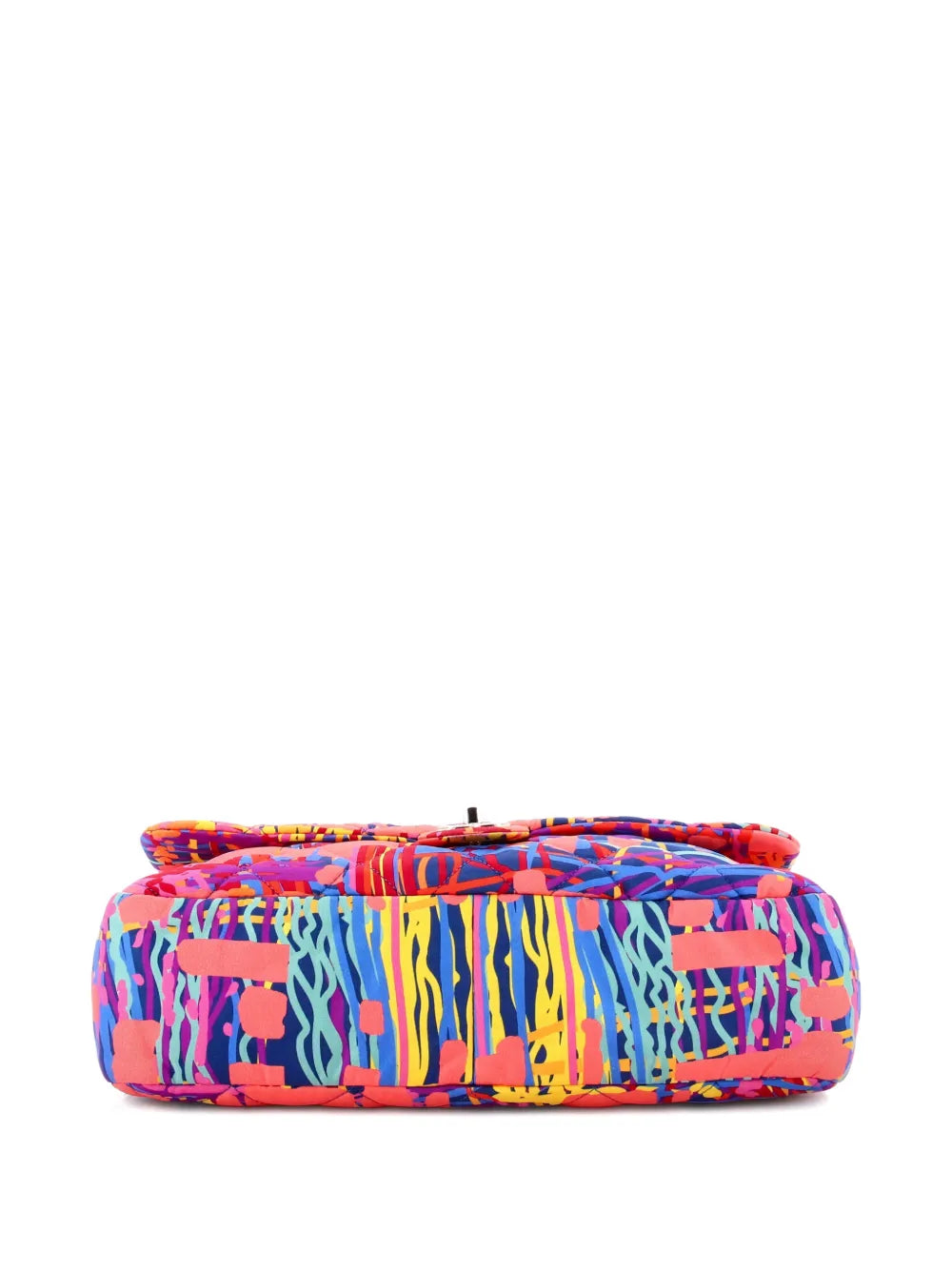 Chanel Pre Owned Chain Flap Bag Quilted Printed Foulard Medium Shoulder Bag — Same as shown — Size One Size — Back View