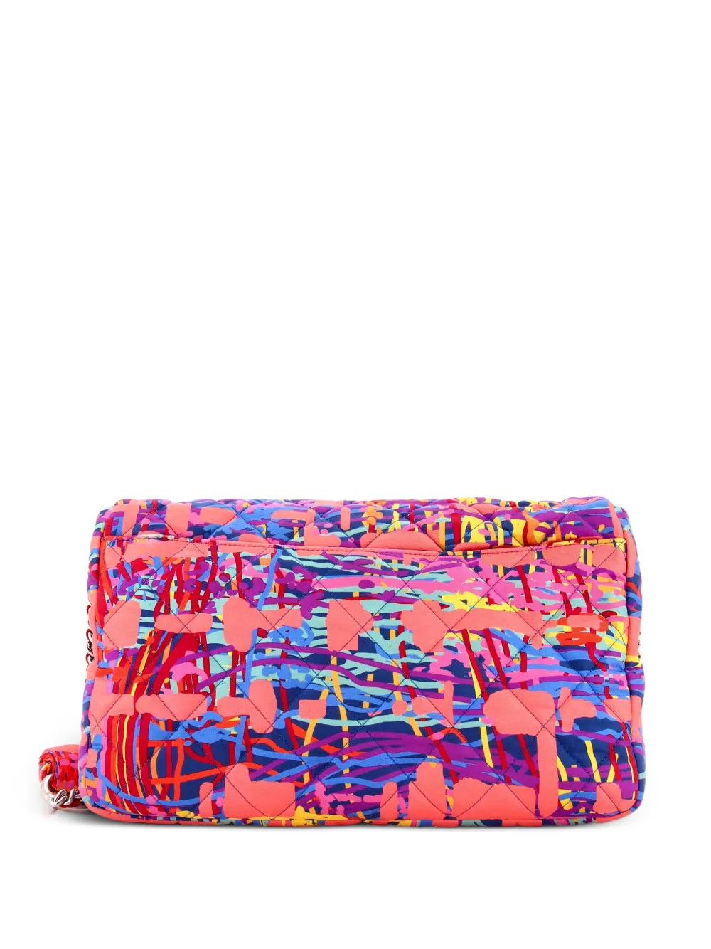 Chanel Pre Owned Chain Flap Bag Quilted Printed Foulard Medium Shoulder Bag — Same as shown — Size One Size — Side View