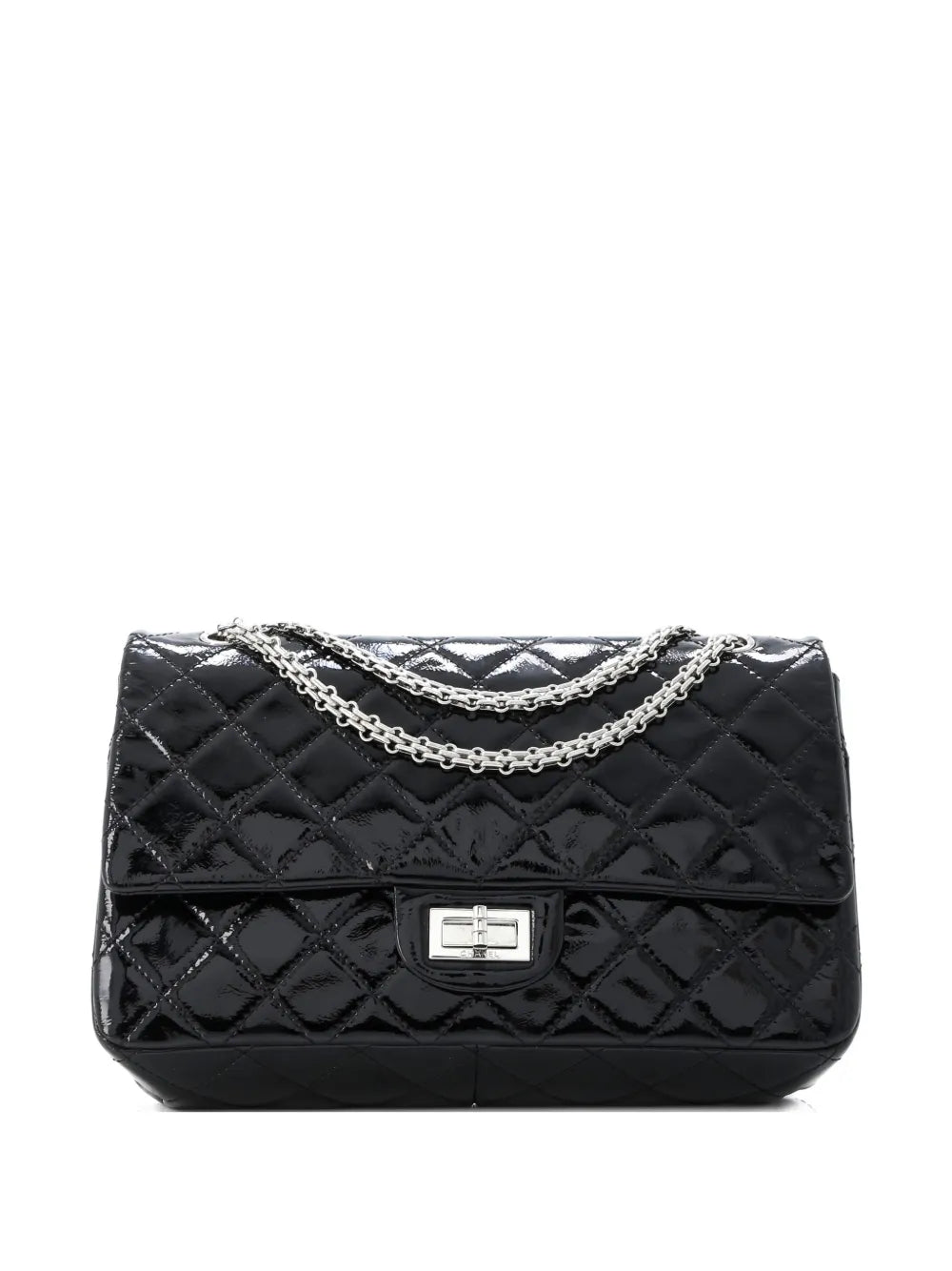 Chanel Pre Owned Reissue 255 Flap Bag Quilted Crinkled Patent 227 Shoulder Bag — Same as shown — Size One Size — Front View