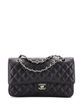 Chanel Pre Owned Classic Double Flap Bag Quilted Caviar Medium Shoulder Bag — Same as shown — Size One Size — Front View