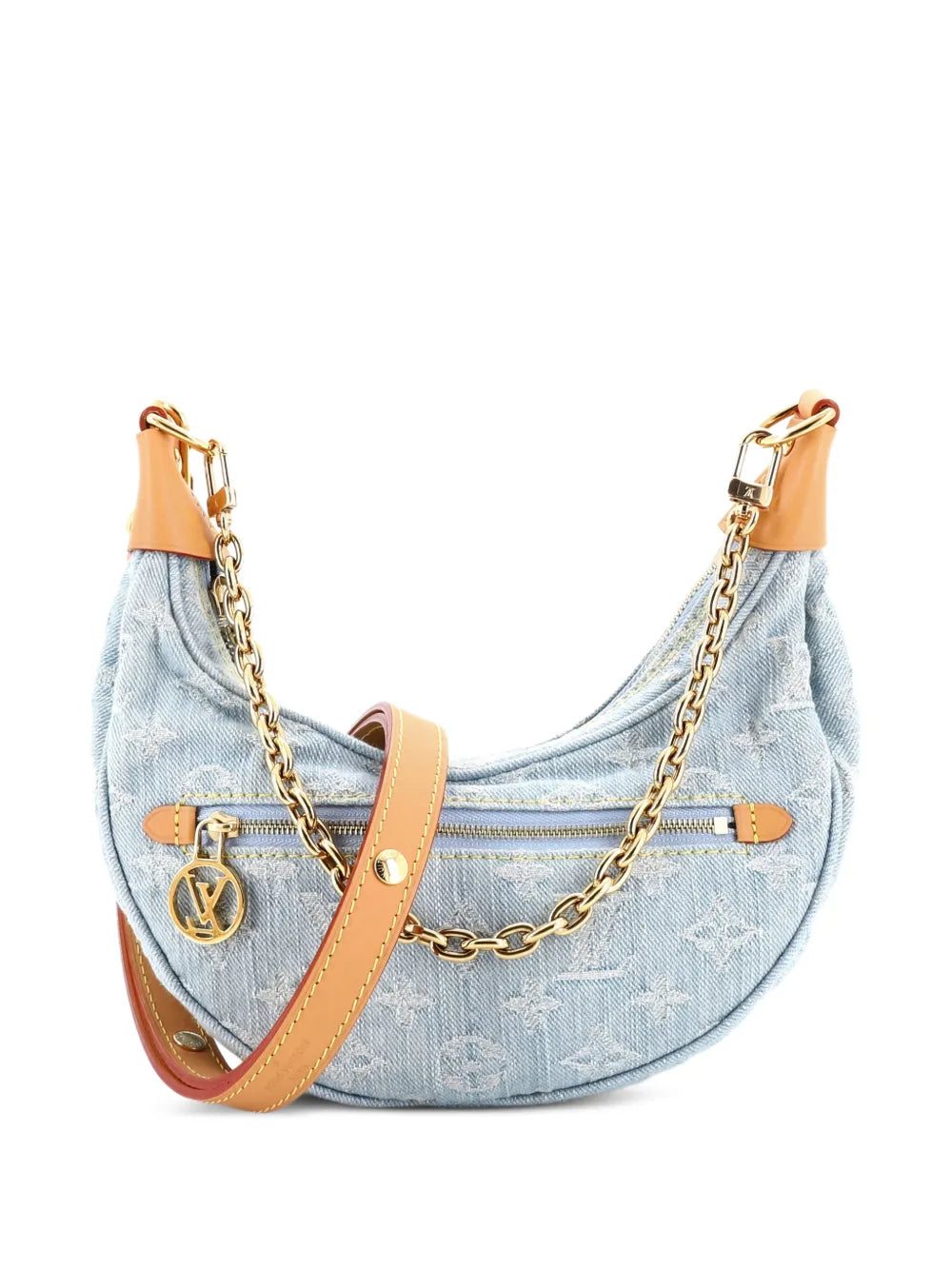Louis Vuitton Pre Owned Loop Handbag Monogram Denim Hobo Bag — Same as shown — Size One Size — Front View