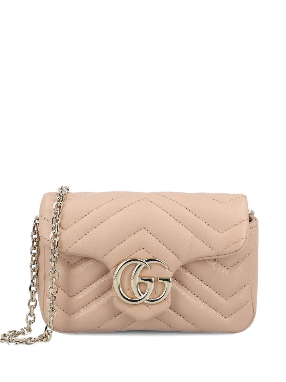 Gucci Chevron Logo Calfskin Shoulder Bag — Same as shown — Size One Size — Front View
