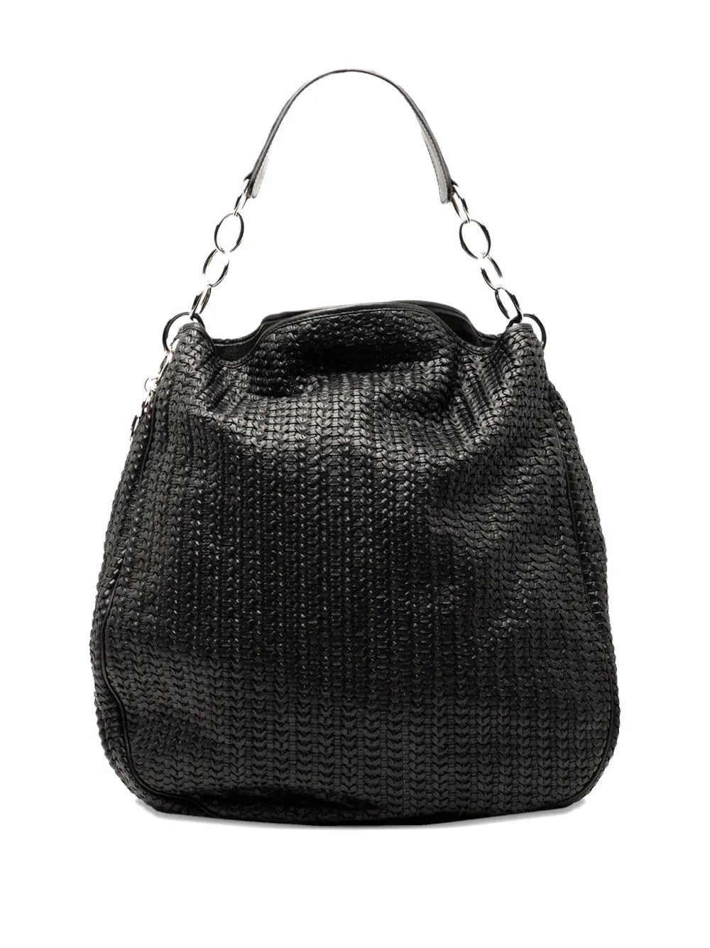 Christian Dior Pre Owned 2007 Woven Lambskin Soft Lady Dior Hobo Bag — Same as shown — Size One Size — Front View