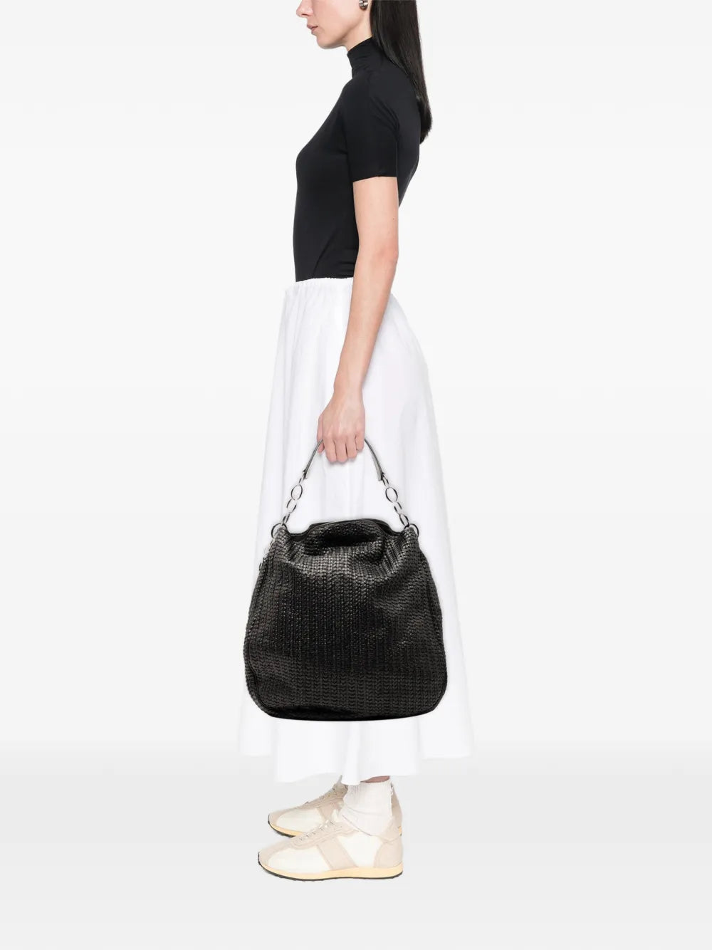 Christian Dior Pre Owned 2007 Woven Lambskin Soft Lady Dior Hobo Bag — Same as shown — Size One Size — Side View