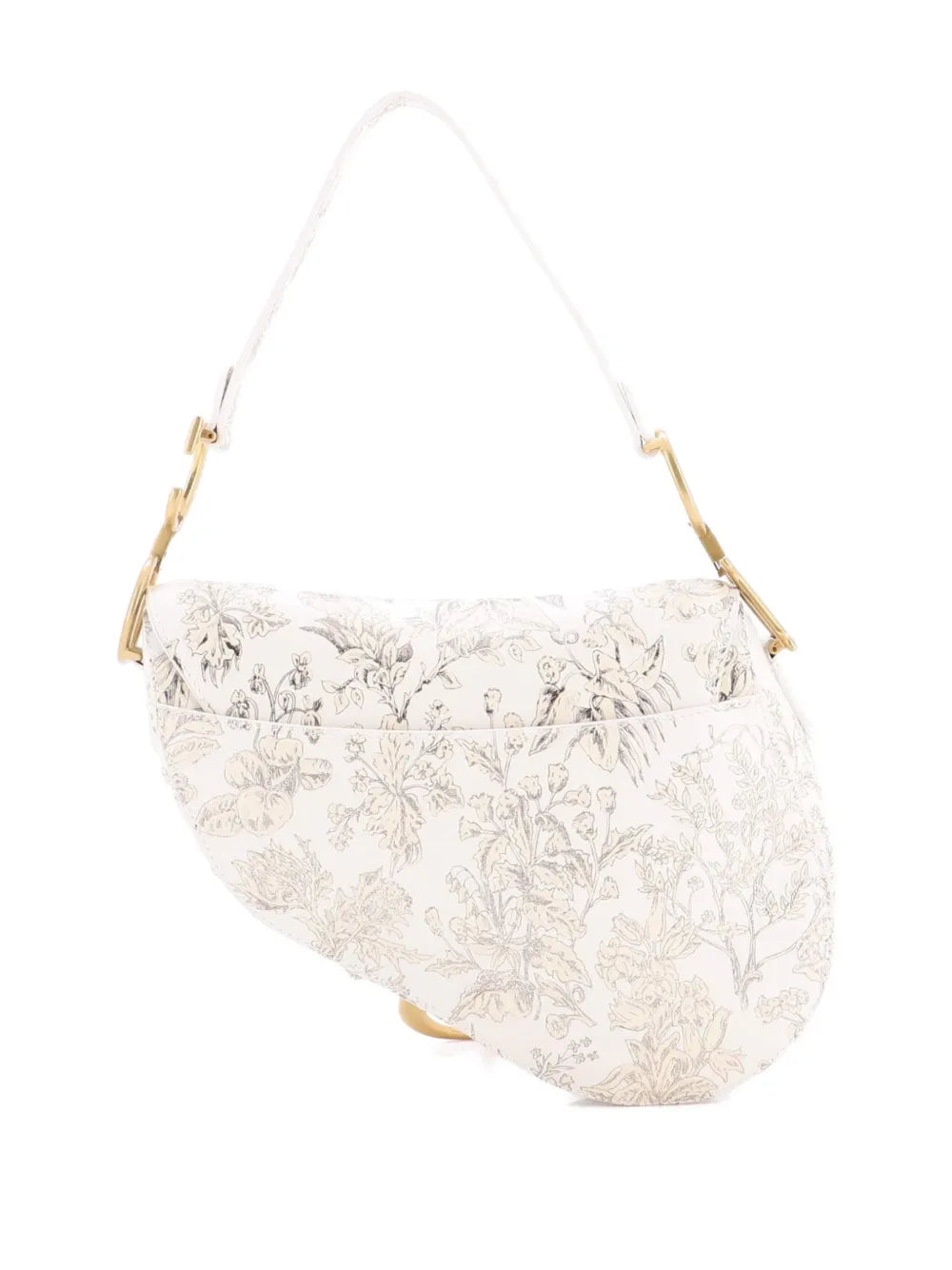 Christian Dior Pre Owned Saddle Handbag With Strap Printed Leather Medium Shoulder Bag — Same as shown — Size One Size — Back View