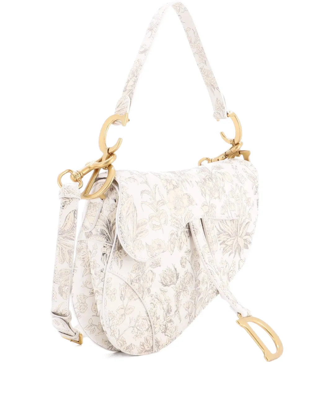 Christian Dior Pre Owned Saddle Handbag With Strap Printed Leather Medium Shoulder Bag — Same as shown — Size One Size — Front View