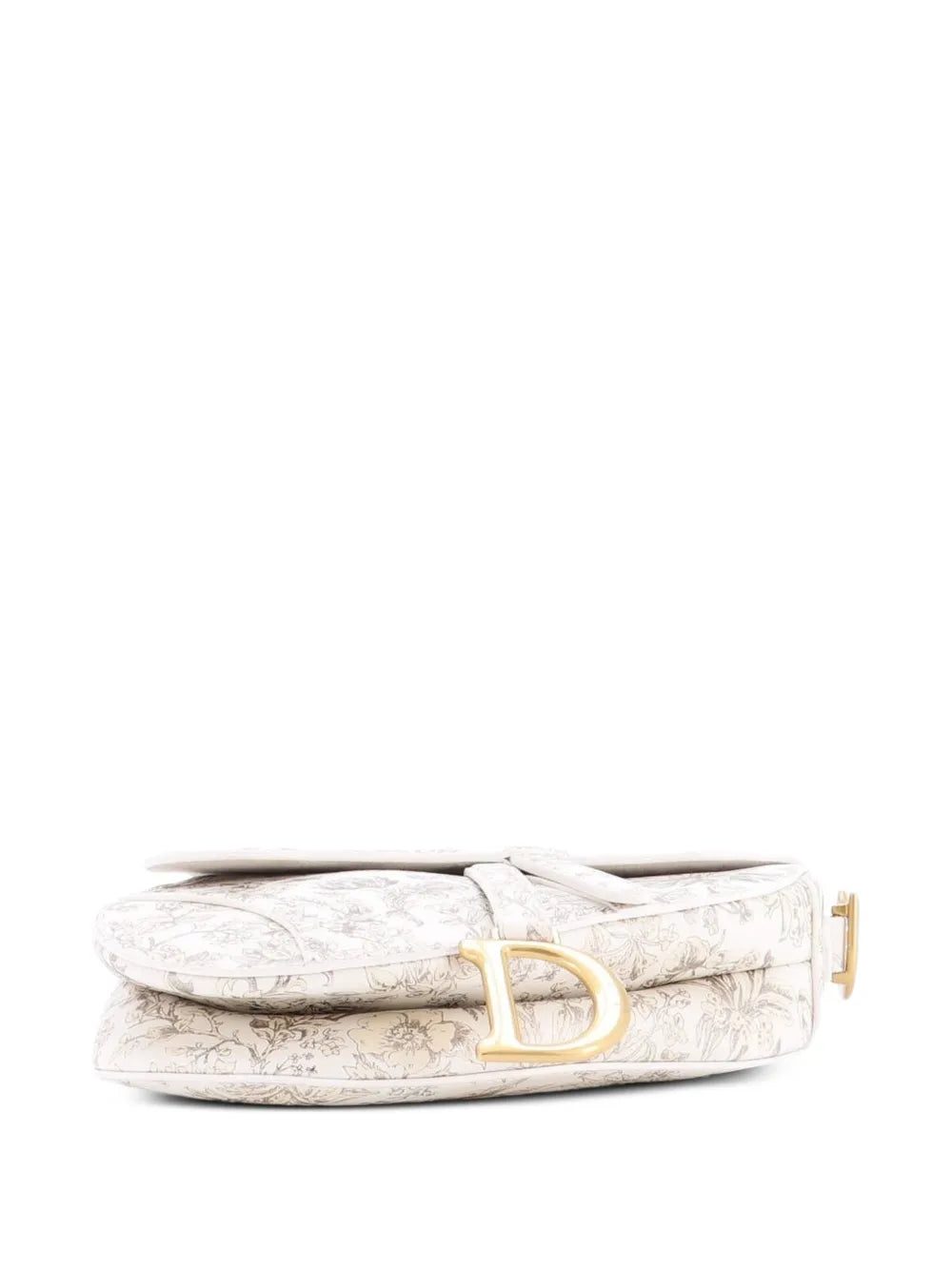 Christian Dior Pre Owned Saddle Handbag With Strap Printed Leather Medium Shoulder Bag — Same as shown — Size One Size — Top View
