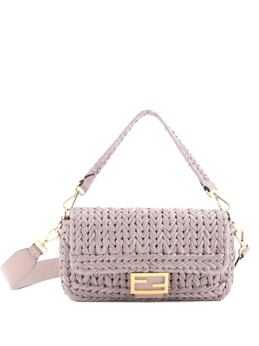 Fendi Pre Owned Baguette Nm Bag Woven Raffia Medium Shoulder Bag — Same as shown — Size One Size — Front View