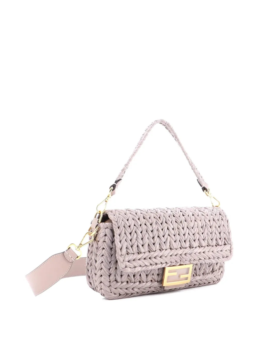 Fendi Pre Owned Baguette Nm Bag Woven Raffia Medium Shoulder Bag — Same as shown — Size One Size — Back View