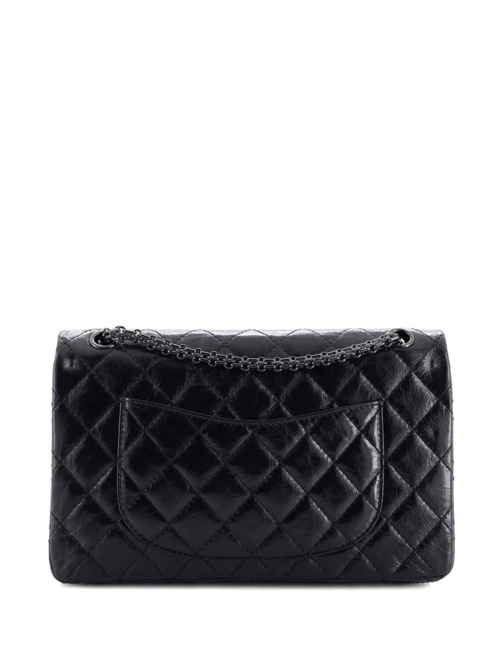 Chanel Pre Owned So Black Reissue 255 Flap Bag Quilted Glazed Calfskin 226 Shoulder Bag — Same as shown — Size One Size — Side View