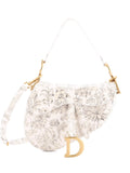 Christian Dior Pre Owned Saddle Handbag With Strap Printed Leather Medium Shoulder Bag — Same as shown — Size One Size — Front View