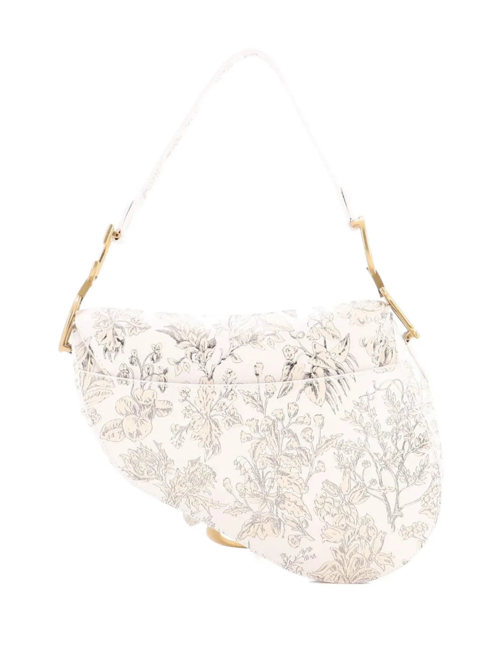 Christian Dior Pre Owned Saddle Handbag With Strap Printed Leather Medium Shoulder Bag — Same as shown — Size One Size — Side View