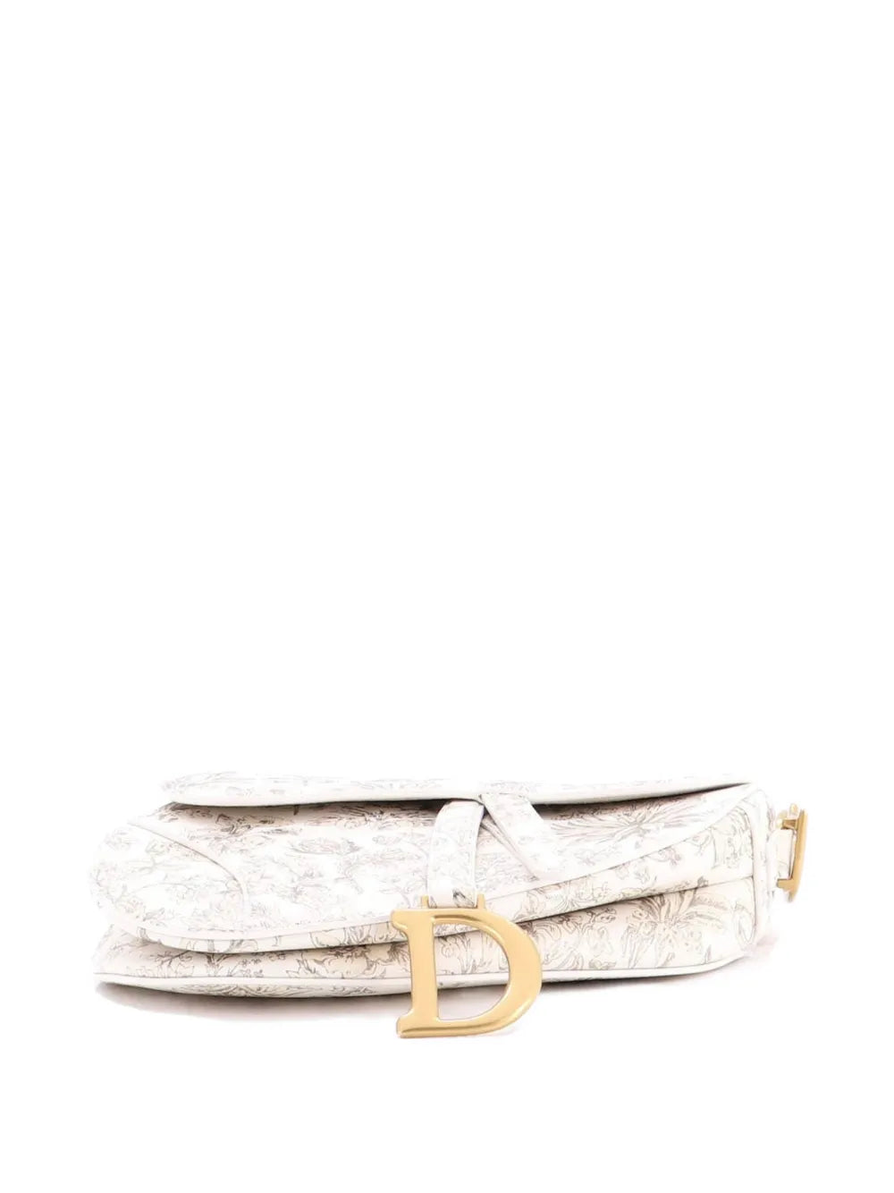 Christian Dior Pre Owned Saddle Handbag With Strap Printed Leather Medium Shoulder Bag — Same as shown — Size One Size — Top View