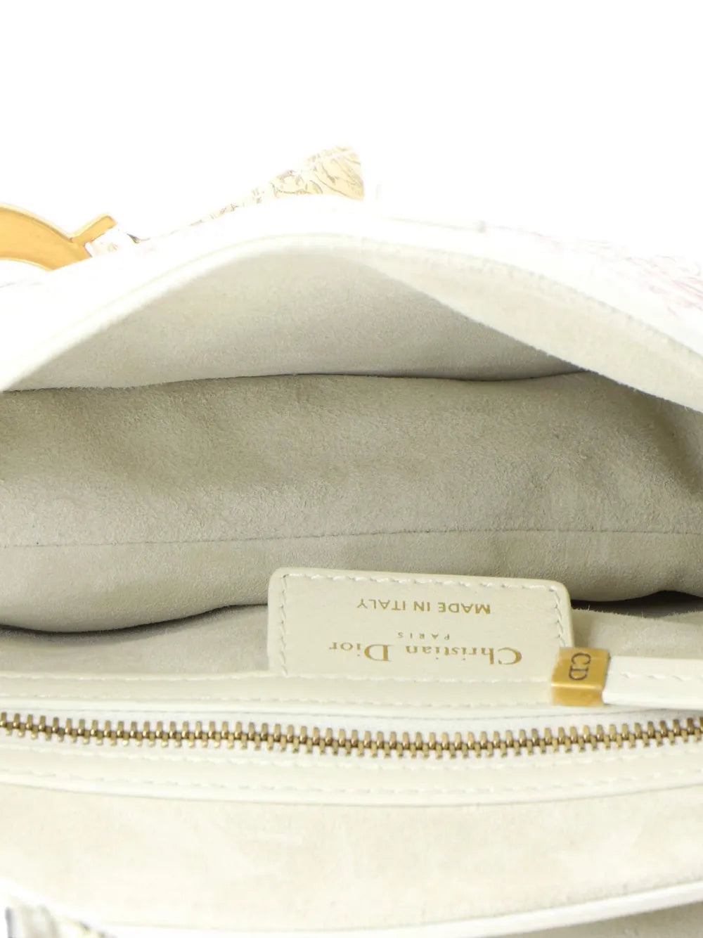 Christian Dior Pre Owned Saddle Handbag With Strap Printed Leather Medium Shoulder Bag — Same as shown — Size One Size — Detail View