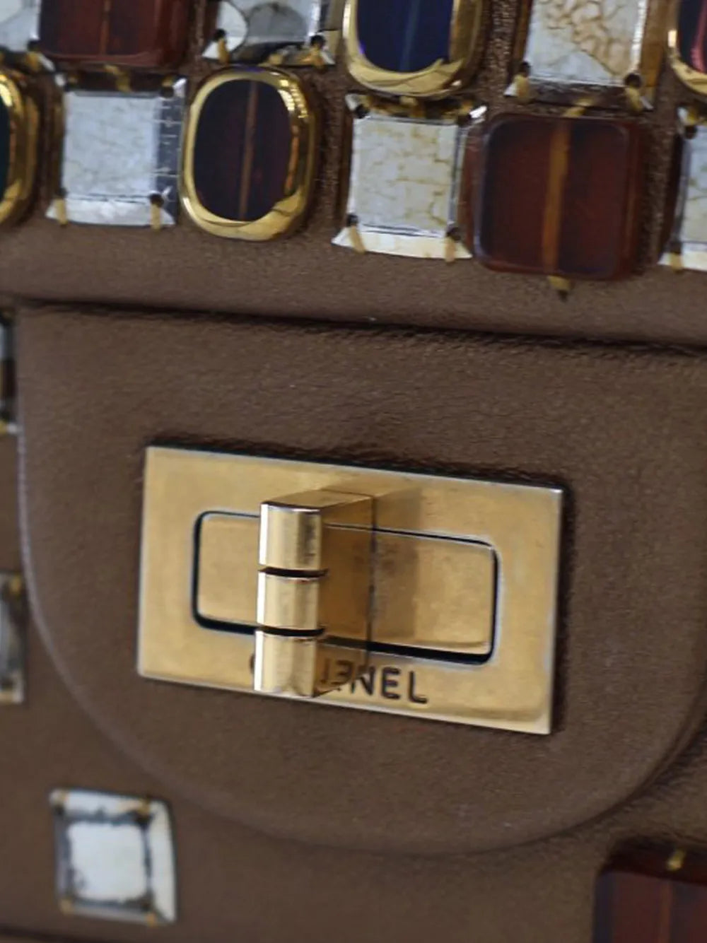 Chanel Pre Owned 2010 2011 Paris Byzance Gripoix Bijoux Reissue 255 Calfskin Single Flap 225 Shoulder Bag — Same as shown — Size One Size — Top View