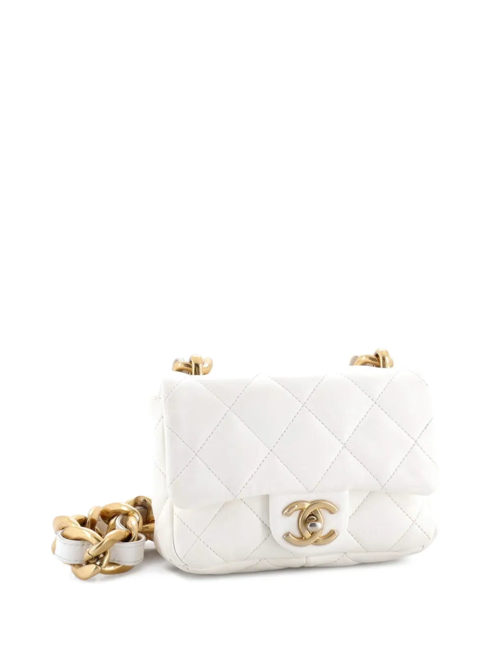 Chanel Pre Owned Funky Town Flap Bag Quilted Lambskin Mini Shoulder Bag — Same as shown — Size One Size — Back View