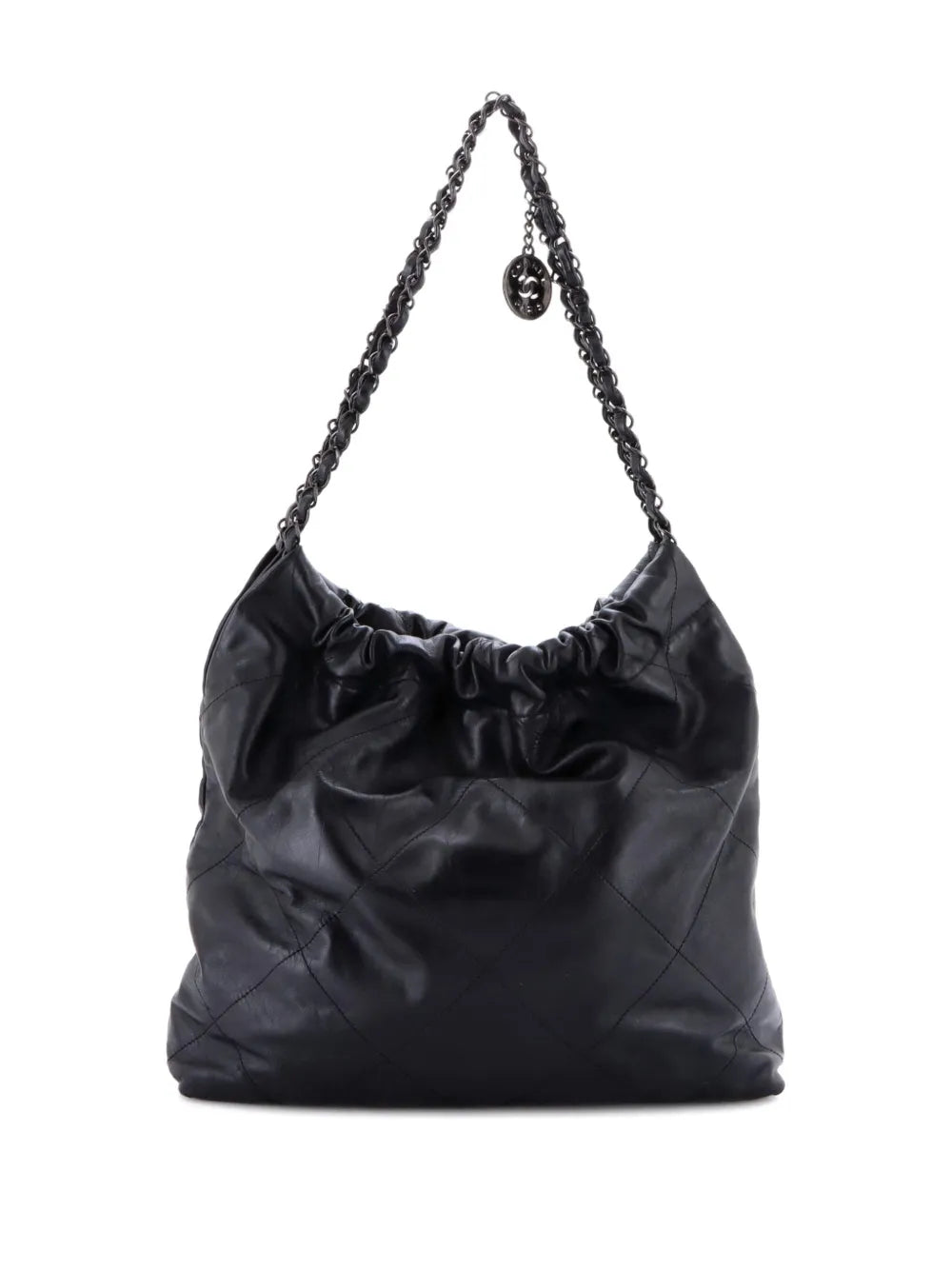 Chanel Pre Owned 22 Chain Quilted Calfskin Large Hobo Bag — Same as shown — Size One Size — Side View