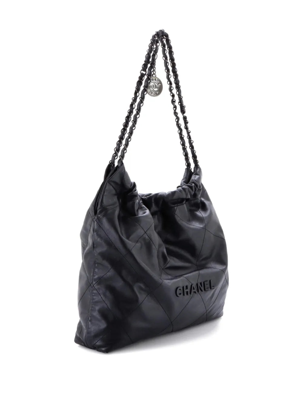 Chanel Pre Owned 22 Chain Quilted Calfskin Large Hobo Bag — Same as shown — Size One Size — Detail View