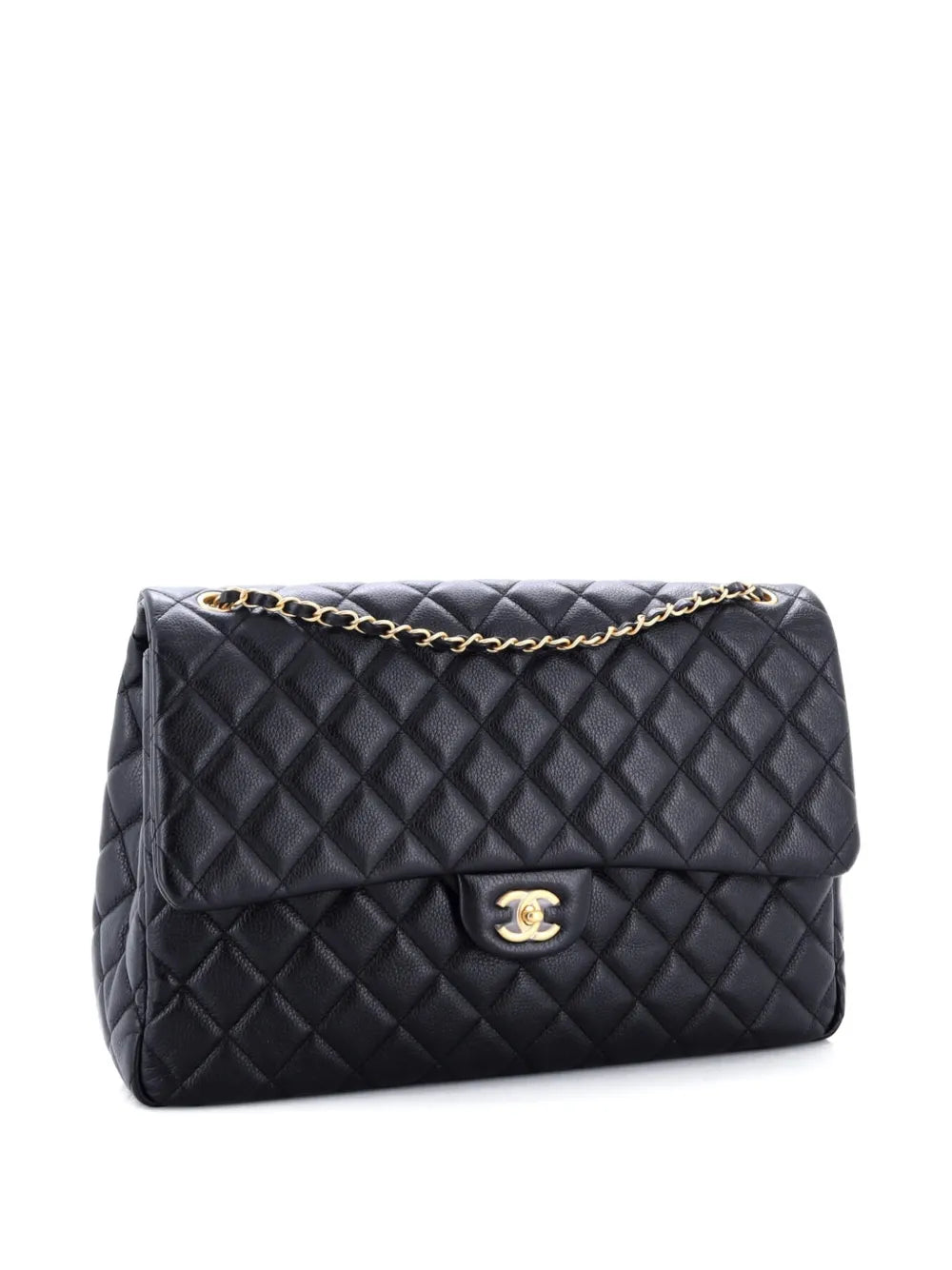 Chanel Pre Owned Xxl Travel Flap Bag Quilted Caviar Small Shoulder Bag — Same as shown — Size One Size — Back View