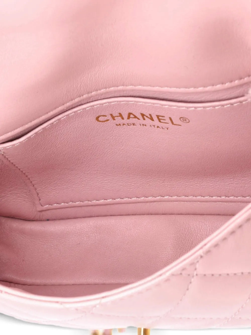 Chanel Pre Owned Sweet Heart Chain Flap Bag Quilted Lambskin Mini Shoulder Bag — Same as shown — Size One Size — Detail View