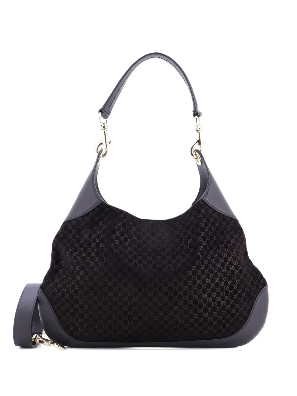Gucci Pre Owned B Gg Suede Medium Shoulder Bag — Same as shown — Size One Size — Front View