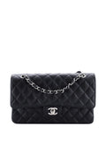 Chanel Pre Owned Classic Double Flap Bag Quilted Caviar Medium Shoulder Bag — Same as shown — Size One Size — Front View