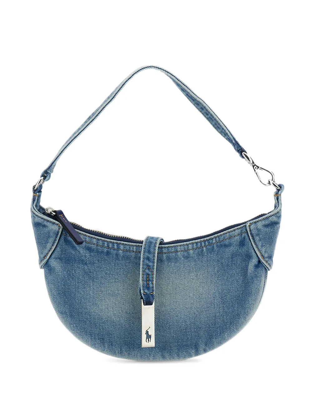 Polo Ralph Lauren Buckle Detail Denim Shoulder Bag — Same as shown — Size One Size — Front View