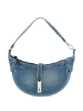 Polo Ralph Lauren Buckle Detail Denim Shoulder Bag — Same as shown — Size One Size — Front View
