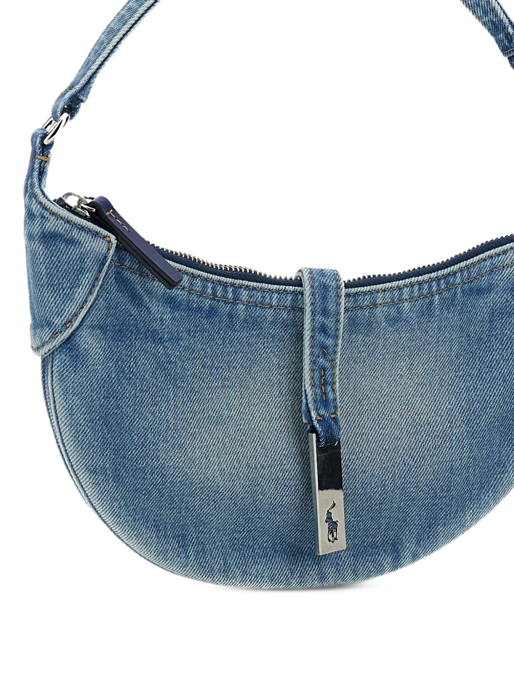 Polo Ralph Lauren Buckle Detail Denim Shoulder Bag — Same as shown — Size One Size — Top View