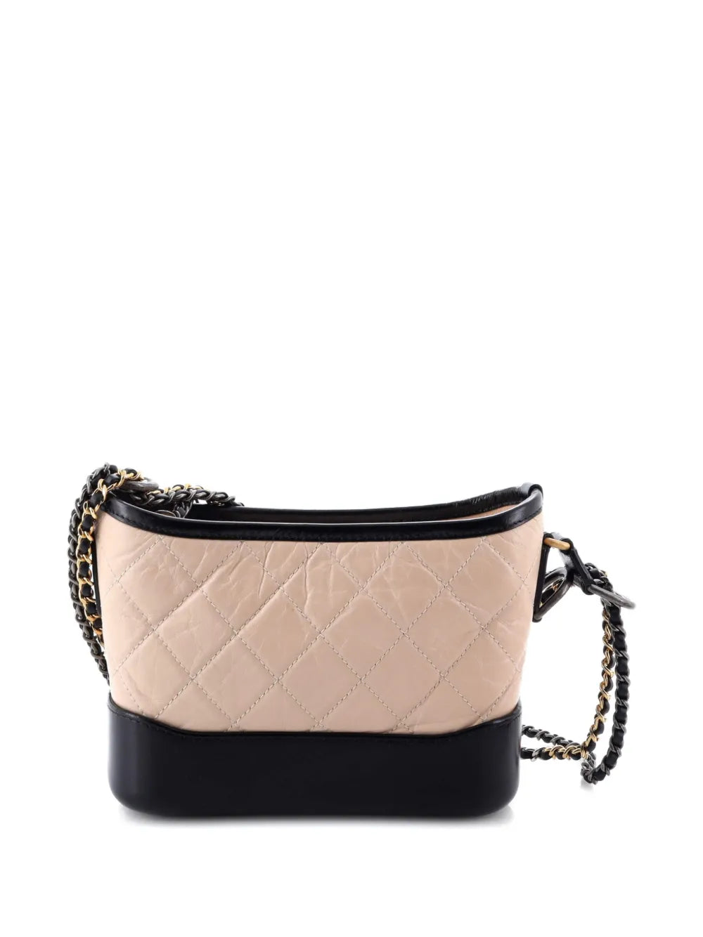 Chanel Pre Owned Bicolor Gabrielle Quilted Aged Calfskin Small Hobo Bag — Same as shown — Size One Size — Side View