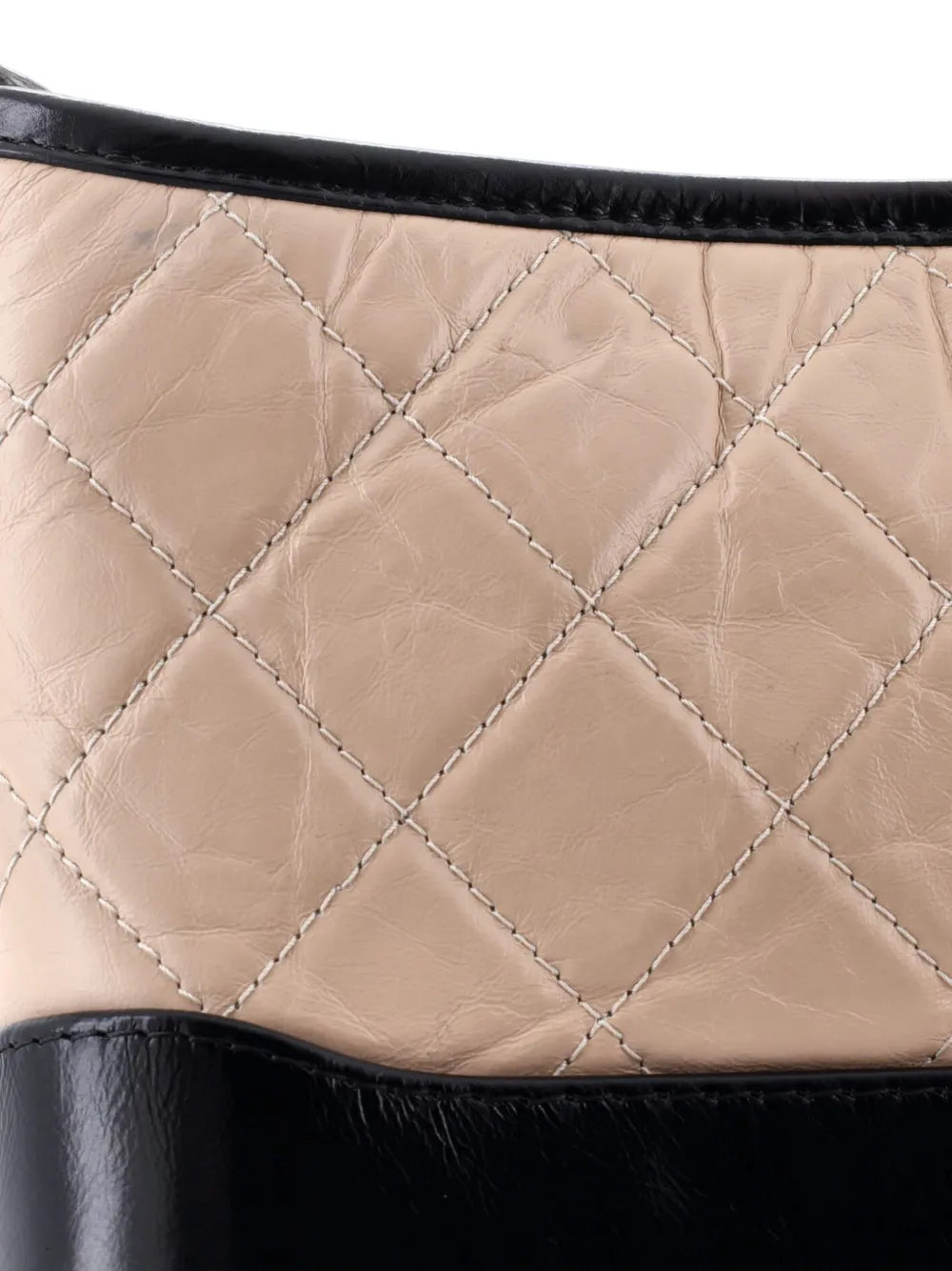 Chanel Pre Owned Bicolor Gabrielle Quilted Aged Calfskin Small Hobo Bag — Same as shown — Size One Size — Detail View