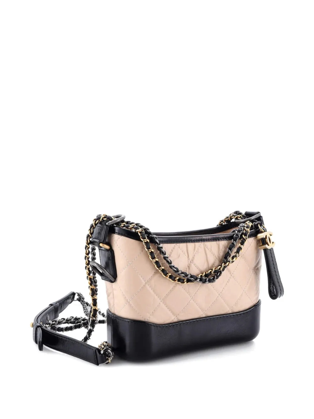 Chanel Pre Owned Bicolor Gabrielle Quilted Aged Calfskin Small Hobo Bag — Same as shown — Size One Size — Back View