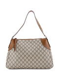 Gucci Pre Owned Emblem Gg Coated Canvas With Leather Large Shoulder Bag — Same as shown — Size One Size — Front View