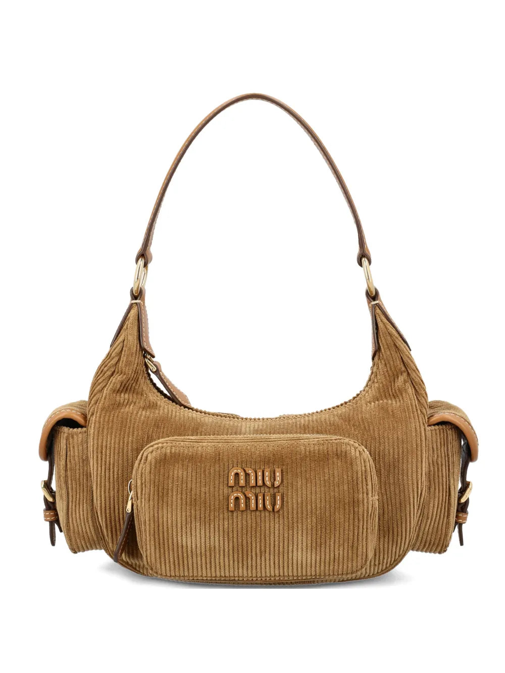 Miu Miu Pocket Corduroy Shoulder Bag — Same as shown — Size One Size — Front View