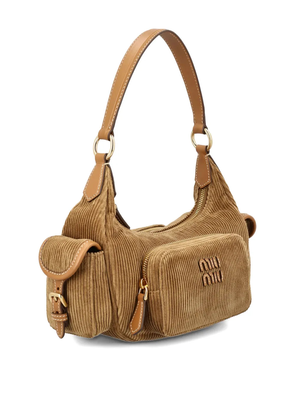 Miu Miu Pocket Corduroy Shoulder Bag — Same as shown — Size One Size — Back View