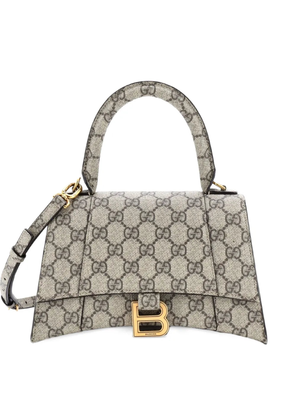 Gucci Pre Owned X Balenciaga The Hacker Project Hourglass Top Handle Bag Gg Coated Canvas Small Shoulder Bag — Same as shown — Size One Size — Front View