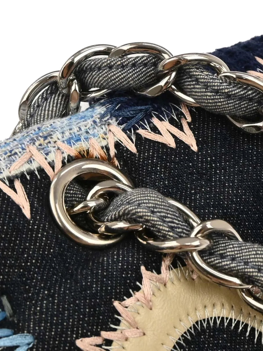 Chanel Pre Owned 2014 2015 Tweed Patchwork Flap Shoulder Bag — Same as shown — Size One Size — Back View