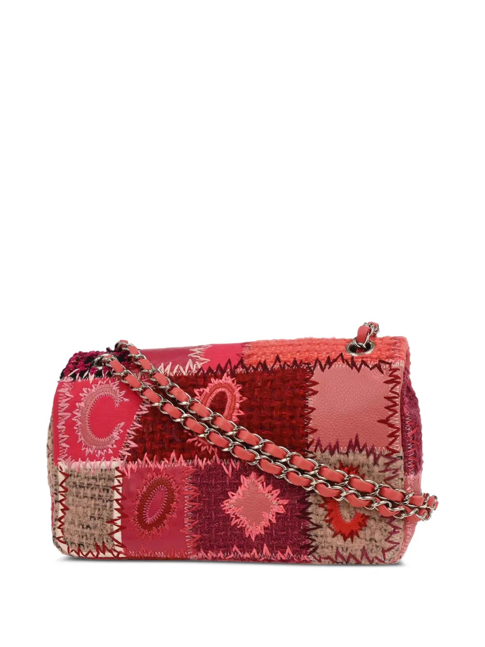 Chanel Pre Owned 2017 Tweed Patchwork Flap Shoulder Bag — Same as shown — Size One Size — Side View