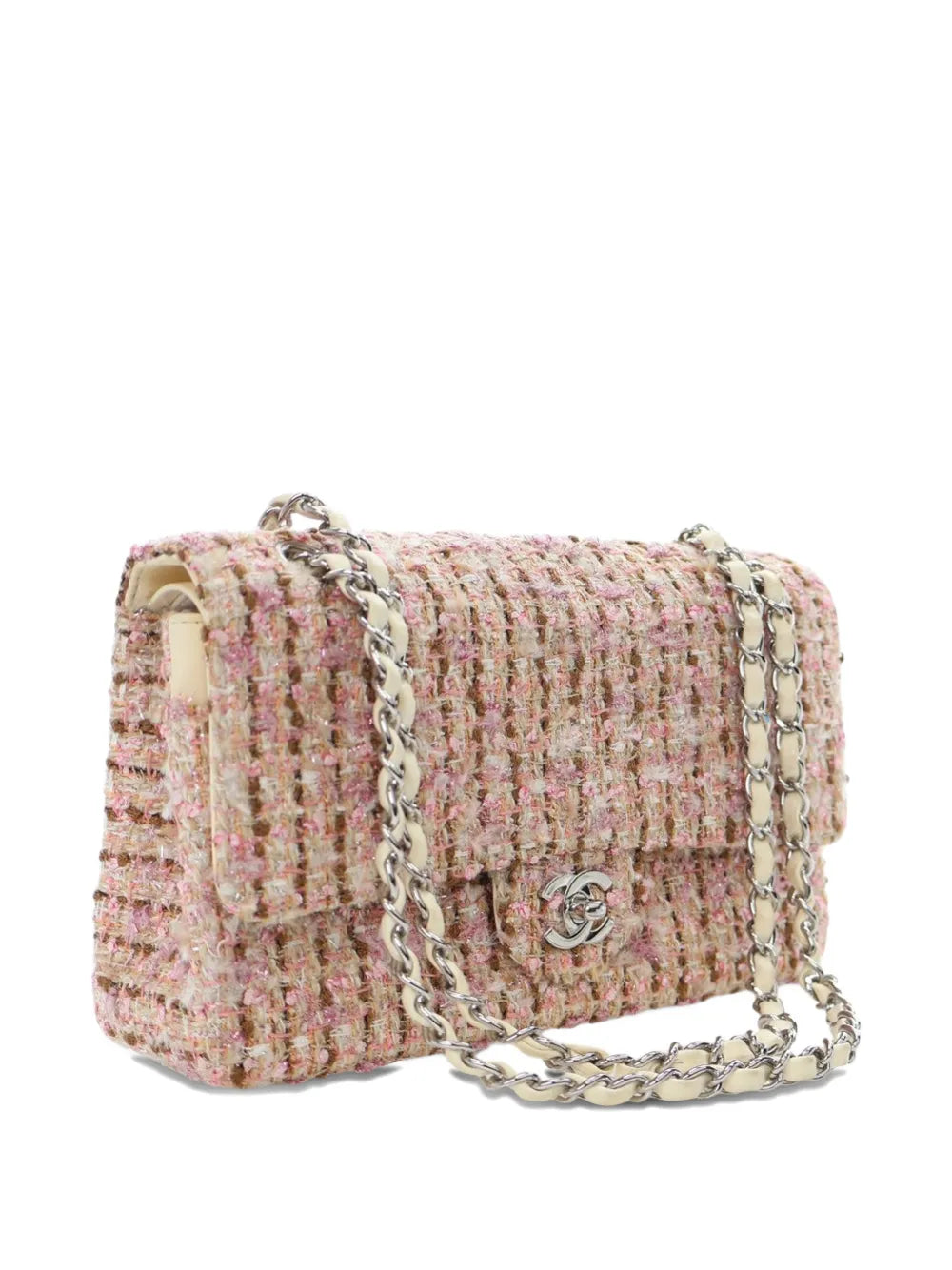 Chanel Pre Owned 2005 2006 Medium Classic Tweed Double Flap Shoulder Bag — Same as shown — Size One Size — Back View
