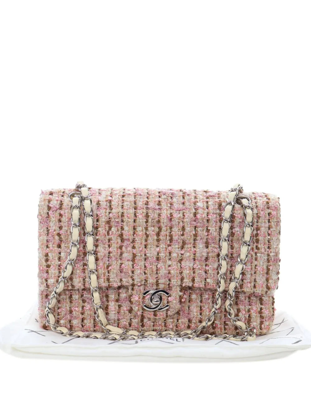 Chanel Pre Owned 2005 2006 Medium Classic Tweed Double Flap Shoulder Bag — Same as shown — Size One Size — Lifestyle View