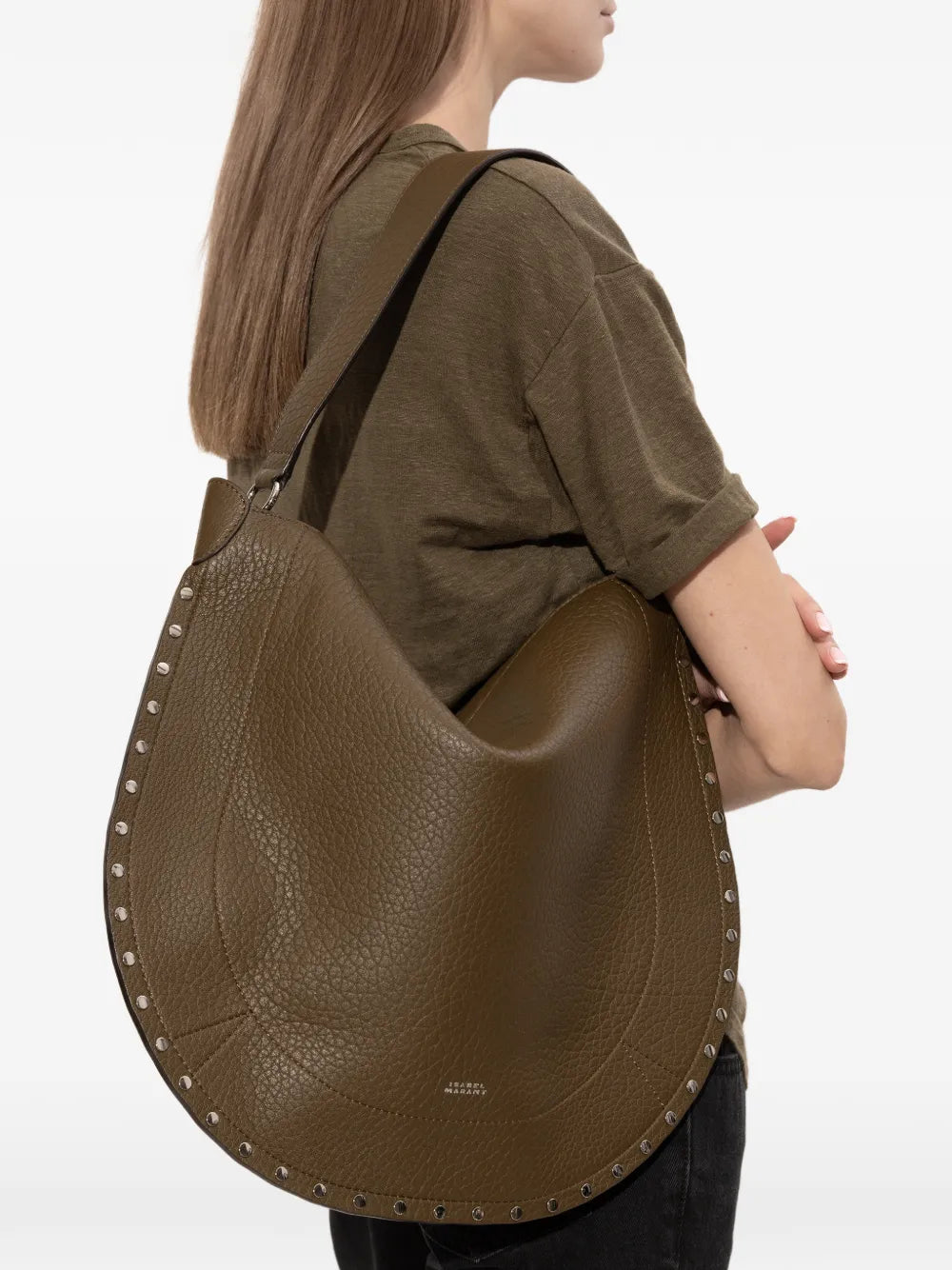 Isabel Marant Oskan Studded Shoulder Bag — Same as shown — Size One Size — Side View